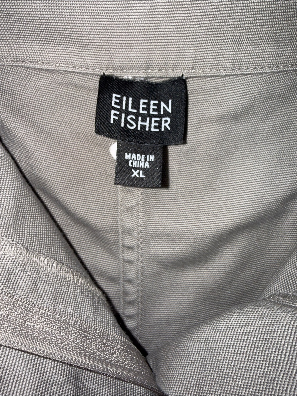 Eileen Fisher XL Cotton Cropped Wide Leg Pants Gray Taupe Side Slits